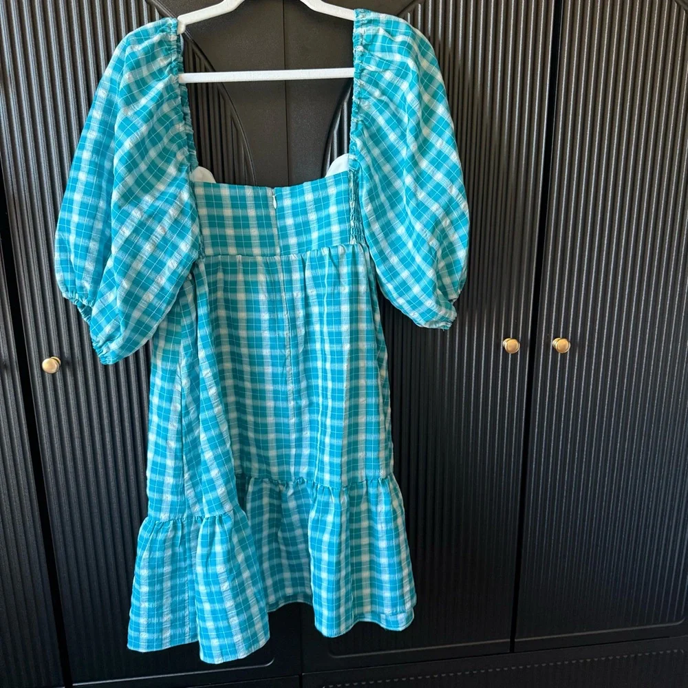 Amanda Uprichard Blue Plaid Mini Dress - Picture 10 of 16